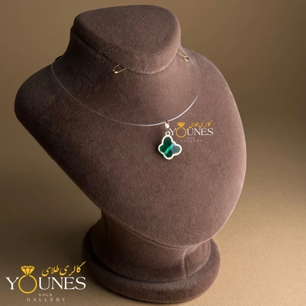 آویز طلا سواروسکی پروانه ای سبز اقیانوسی هفت رنگ